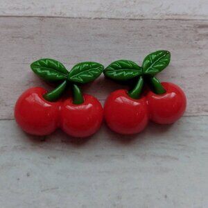 Red Cherry Earrings Cherry Fruit Earrings